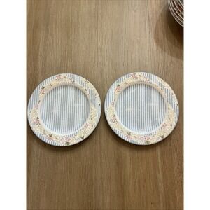 Guess Home Collection Decoupage Salad Plate Lot Of 2 8" VTG Cottagecore 1999